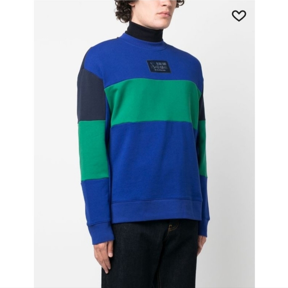 Armani Exchange logo-patch stripe sweatshirt - Picture 3 of 7